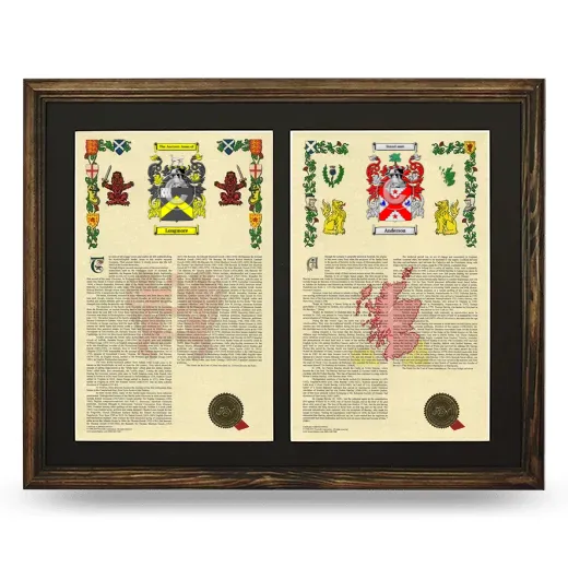 Double Armorial History Framed- Brown