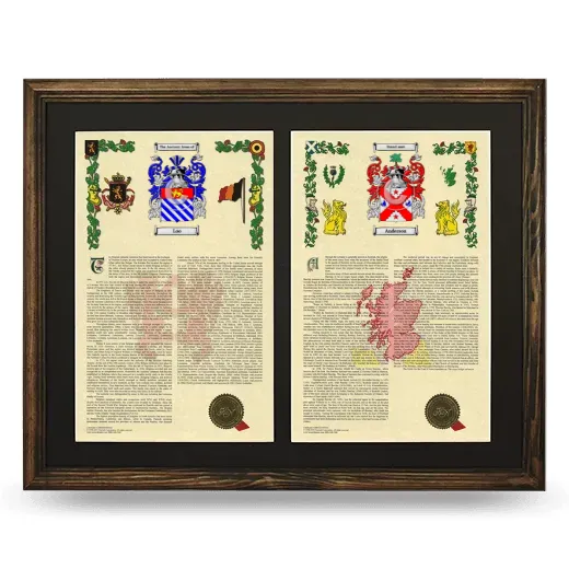 Double Armorial History Framed- Brown