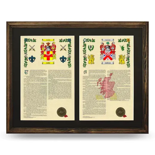 Double Armorial History Framed- Brown