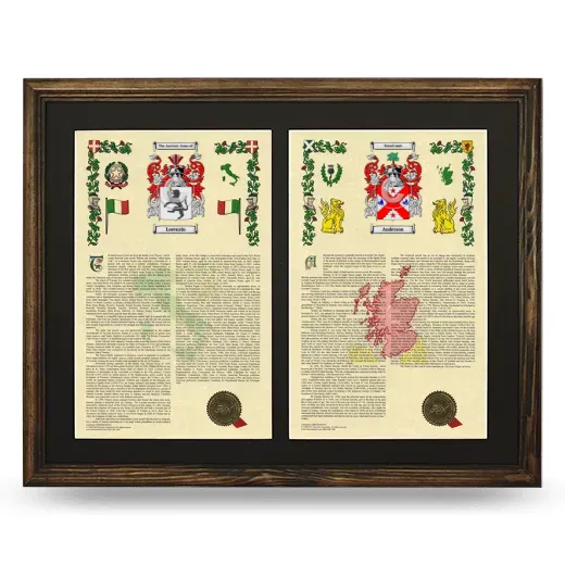 Double Armorial History Framed- Brown