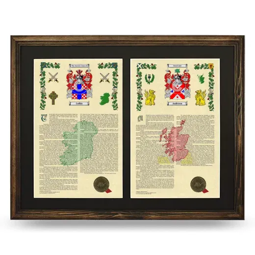Double Armorial History Framed- Brown