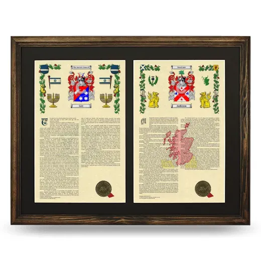 Double Armorial History Framed- Brown
