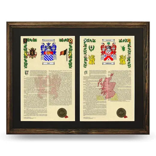 Double Armorial History Framed- Brown