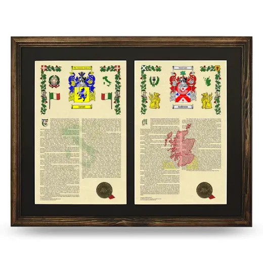 Double Armorial History Framed- Brown