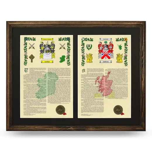 Double Armorial History Framed- Brown