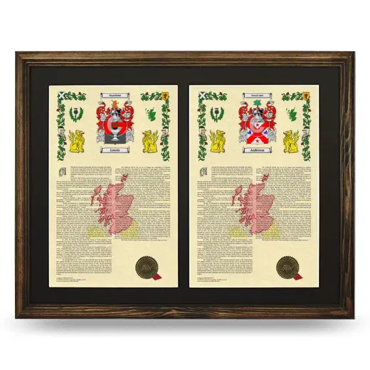 Double Armorial History Framed- Brown