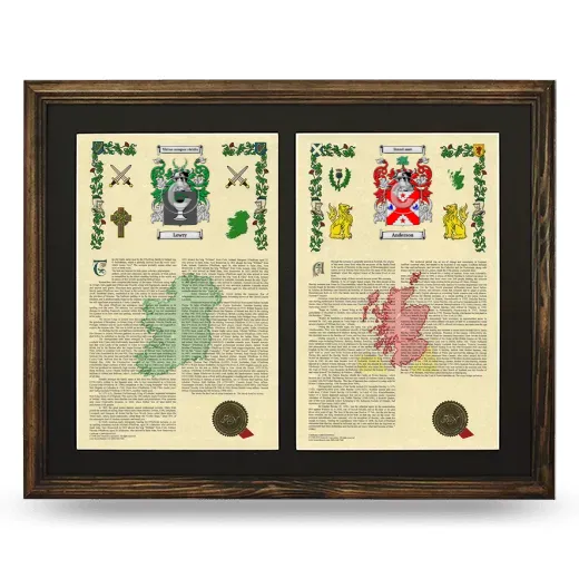 Double Armorial History Framed- Brown