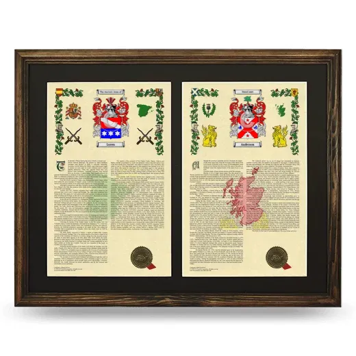 Double Armorial History Framed- Brown