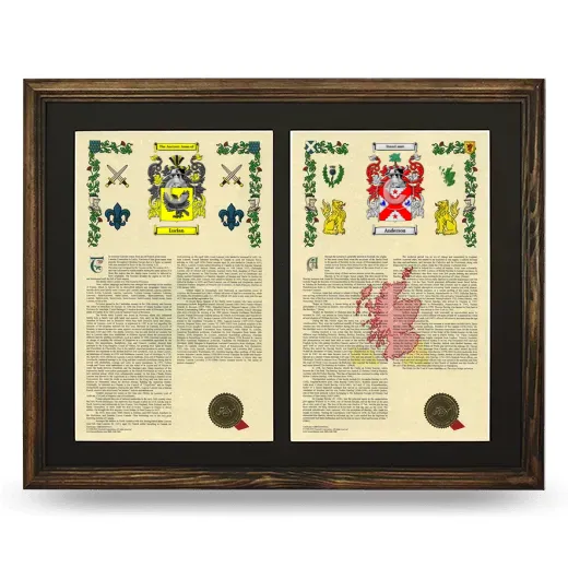 Double Armorial History Framed- Brown