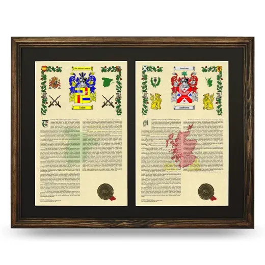 Double Armorial History Framed- Brown