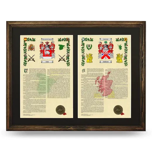 Double Armorial History Framed- Brown