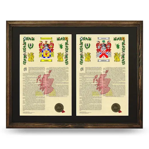 Double Armorial History Framed- Brown