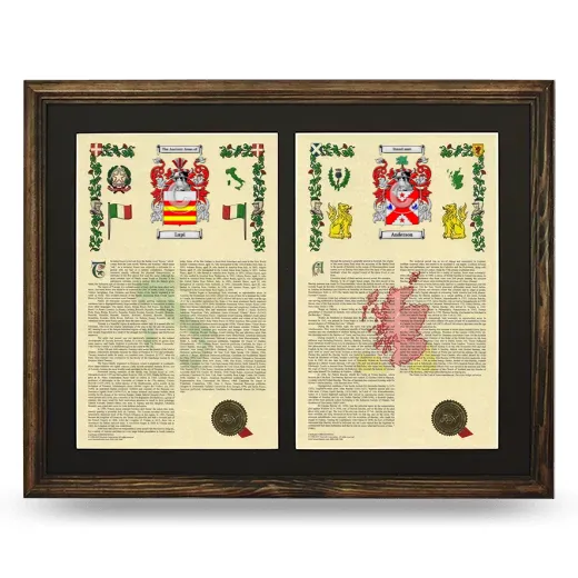 Double Armorial History Framed- Brown