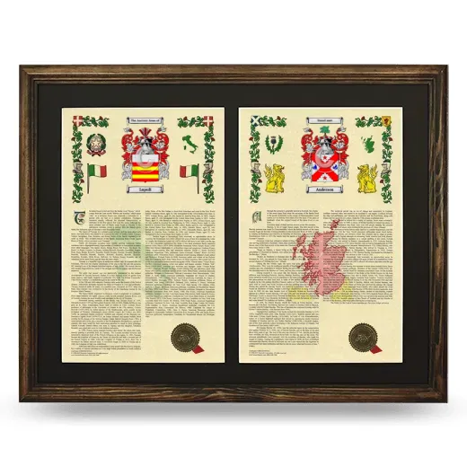 Double Armorial History Framed- Brown