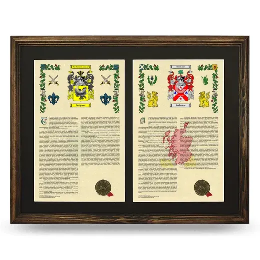 Double Armorial History Framed- Brown
