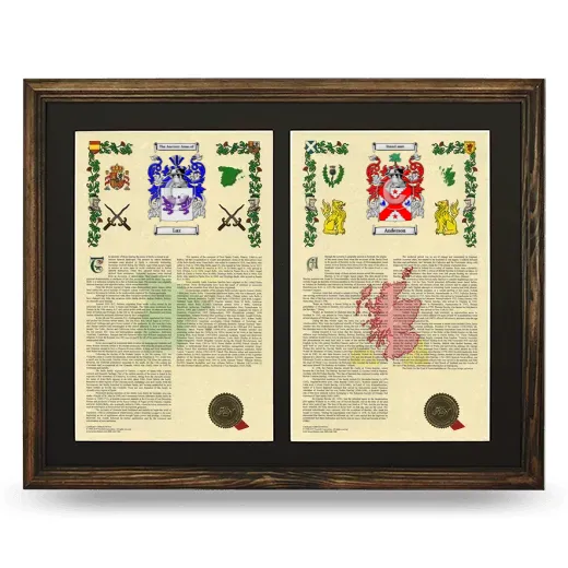 Double Armorial History Framed- Brown
