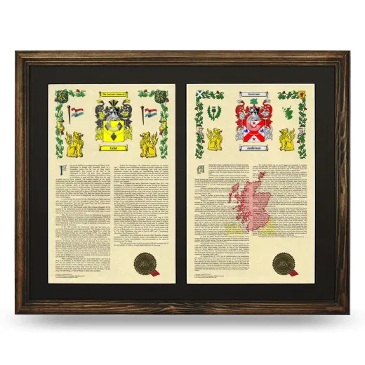 Double Armorial History Framed- Brown