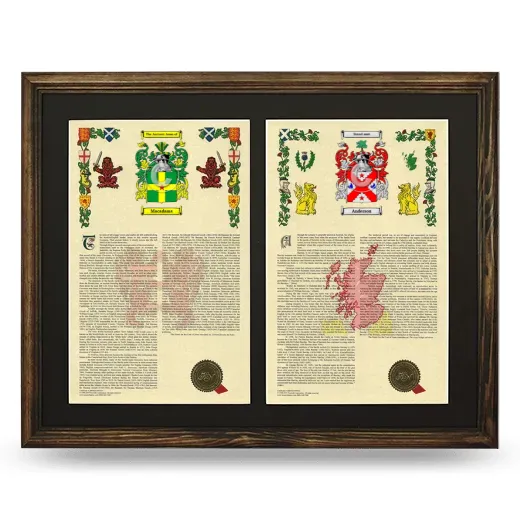 Double Armorial History Framed- Brown
