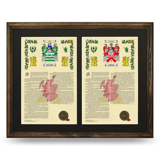 Double Armorial History Framed- Brown