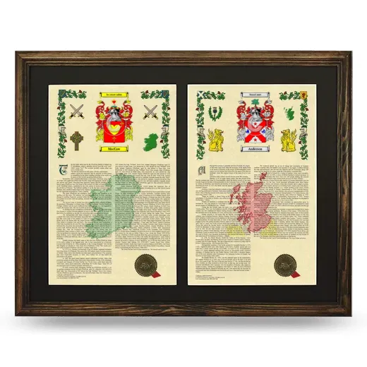 Double Armorial History Framed- Brown