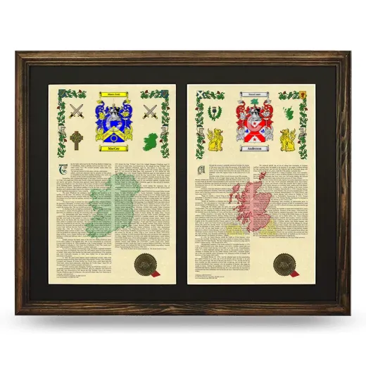 Double Armorial History Framed- Brown
