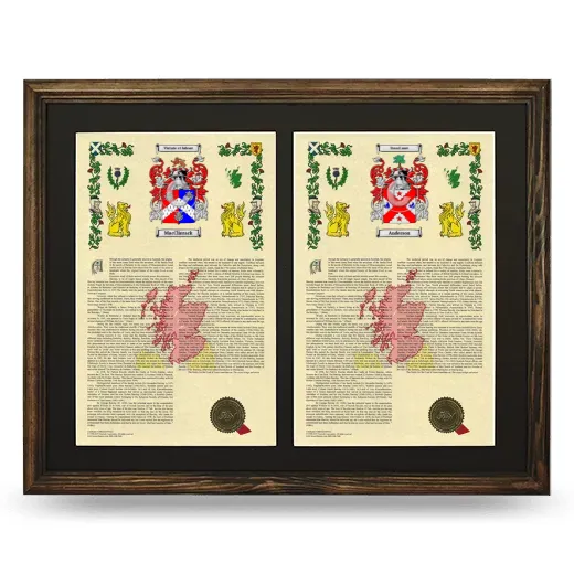 Double Armorial History Framed- Brown