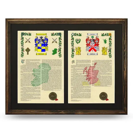 Double Armorial History Framed- Brown