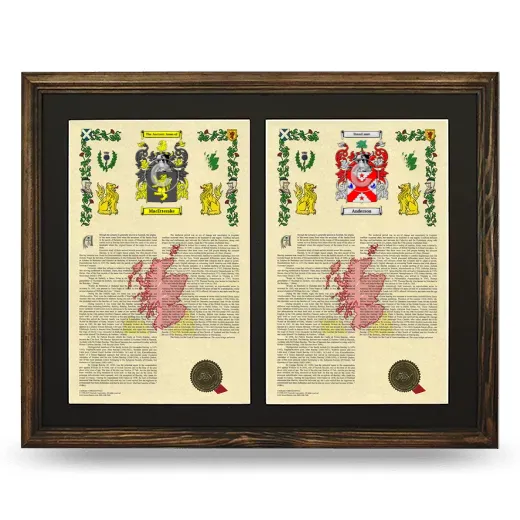 Double Armorial History Framed- Brown
