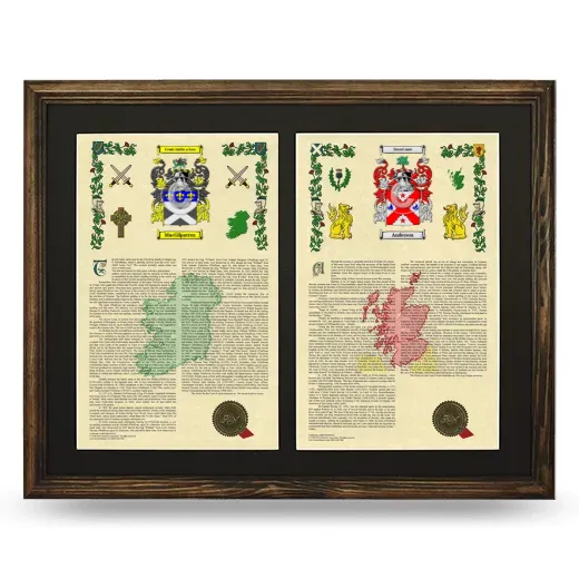 Double Armorial History Framed- Brown