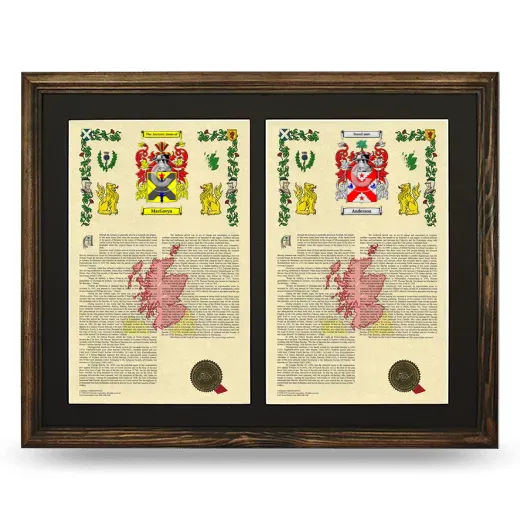 Double Armorial History Framed- Brown