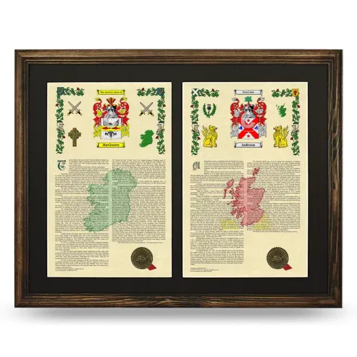 Double Armorial History Framed- Brown