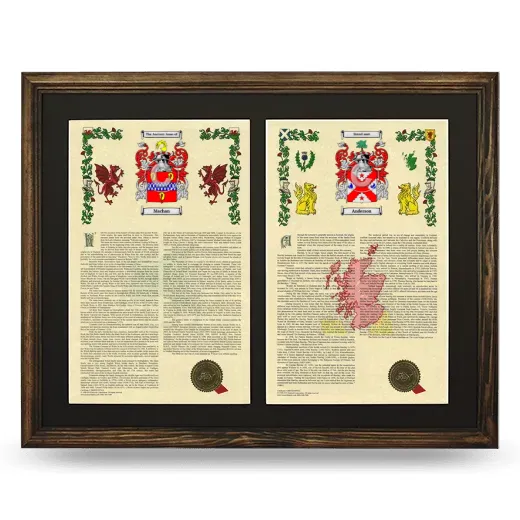 Double Armorial History Framed- Brown