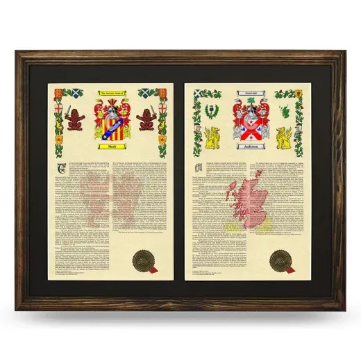 Double Armorial History Framed- Brown