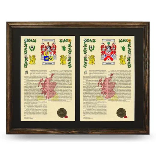 Double Armorial History Framed- Brown