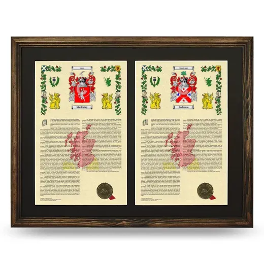 Double Armorial History Framed- Brown