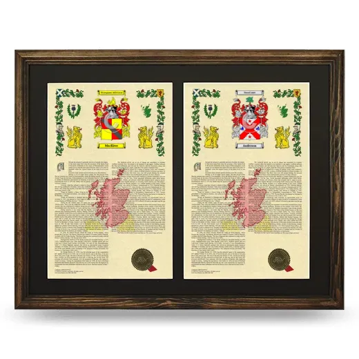 Double Armorial History Framed- Brown