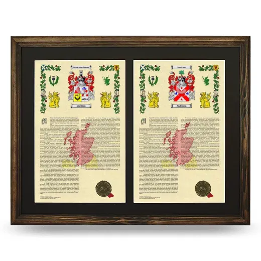 Double Armorial History Framed- Brown