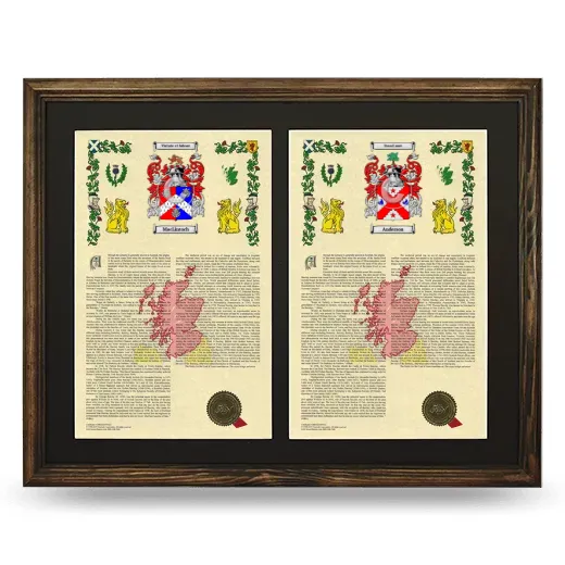 Double Armorial History Framed- Brown