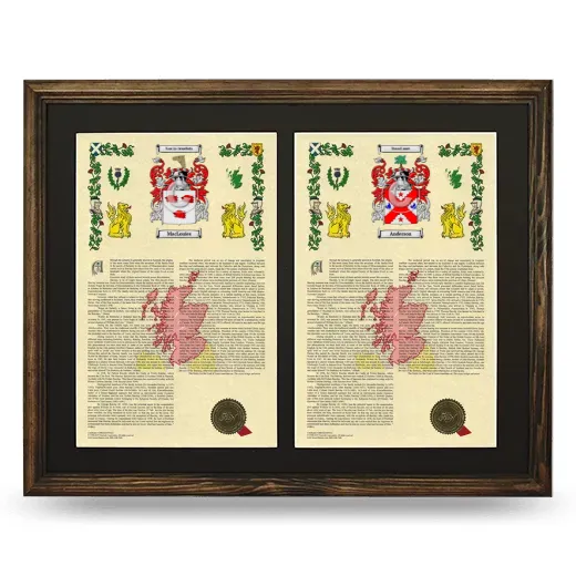 Double Armorial History Framed- Brown