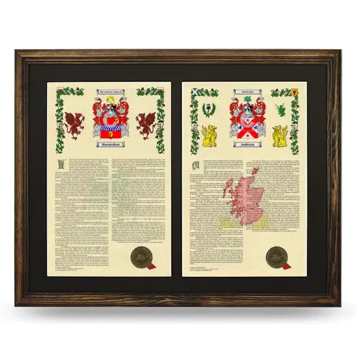 Double Armorial History Framed- Brown