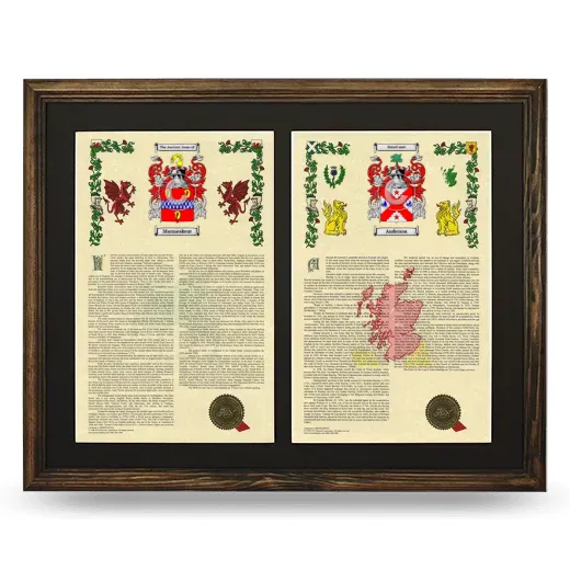 Double Armorial History Framed- Brown