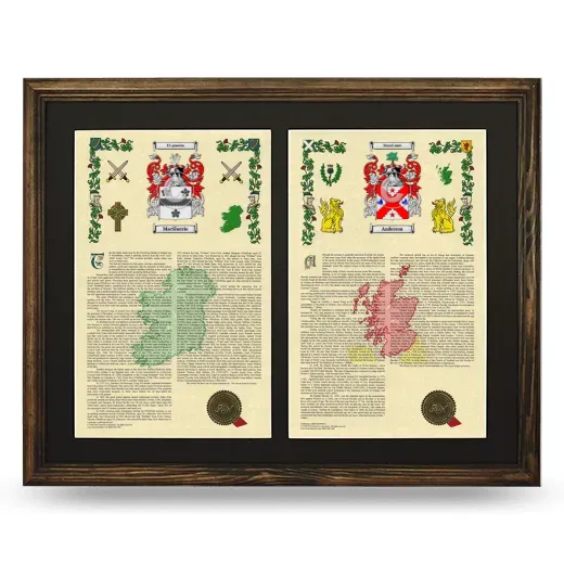 Double Armorial History Framed- Brown