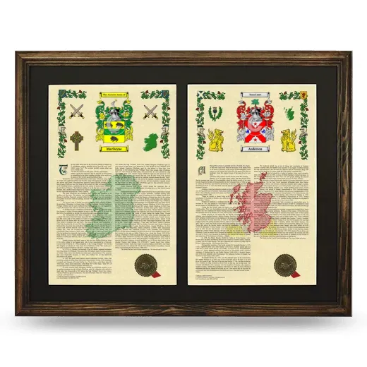 Double Armorial History Framed- Brown