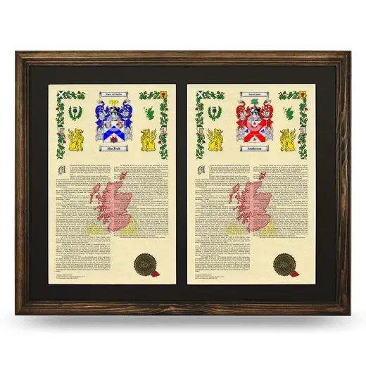 Double Armorial History Framed- Brown