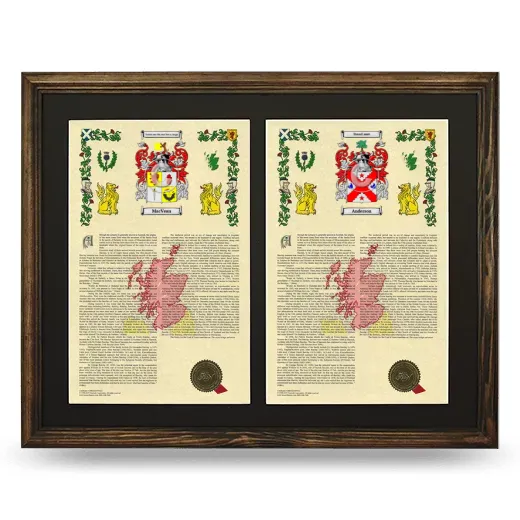 Double Armorial History Framed- Brown