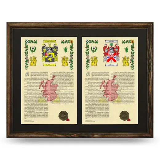 Double Armorial History Framed- Brown