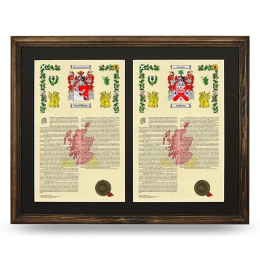 Double Armorial History Framed- Brown