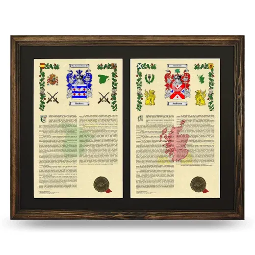 Double Armorial History Framed- Brown