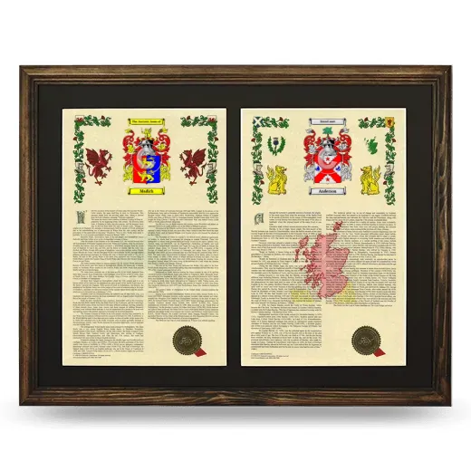 Double Armorial History Framed- Brown