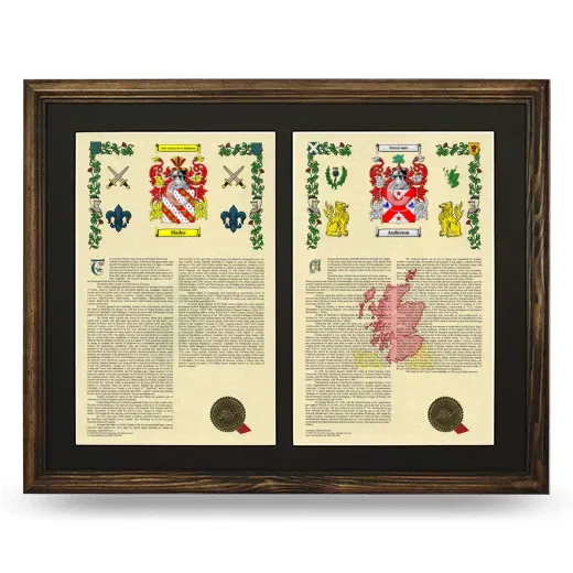 Double Armorial History Framed- Brown